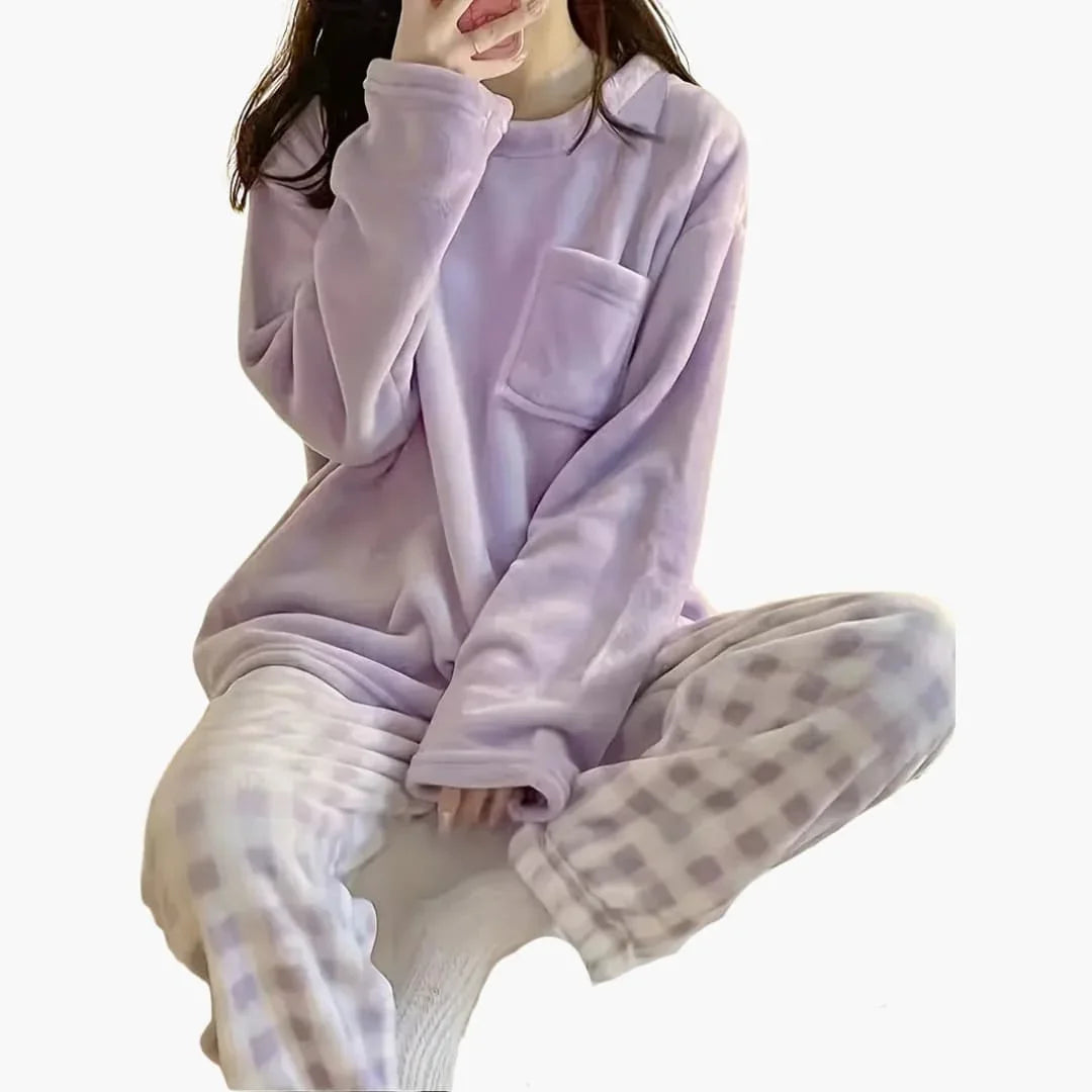 Women's Pajama Set with Long Sleeve Shirt and Pants