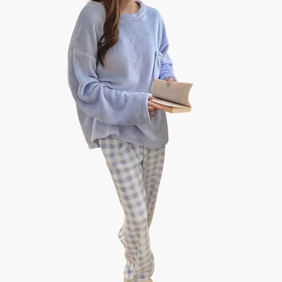 Women's Pajama Set with Long Sleeve Shirt and Pants