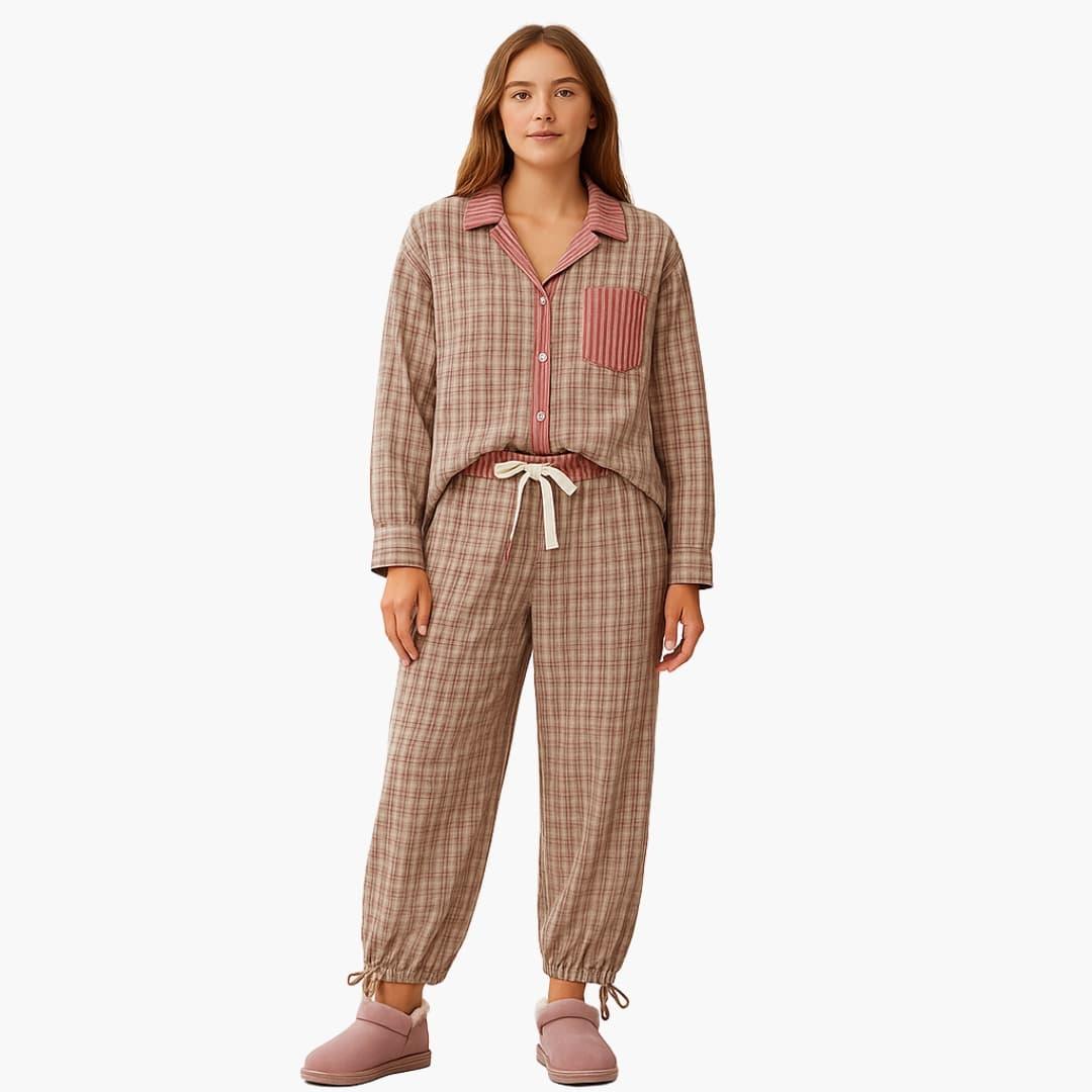 Women's Pajama Set with Striped Shirt