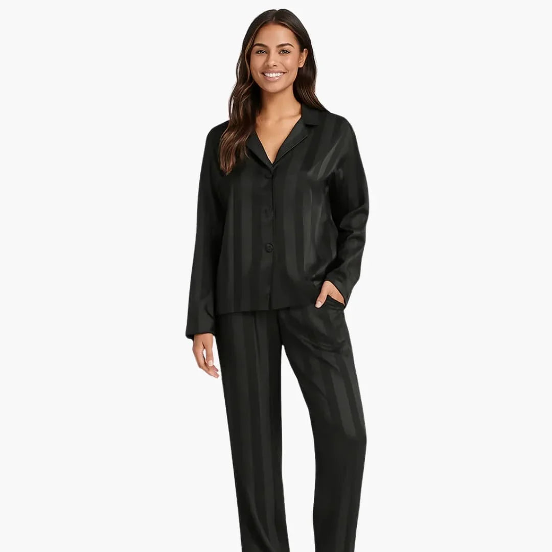 Women's Pajama Set with Button-Down Shirt and Pants