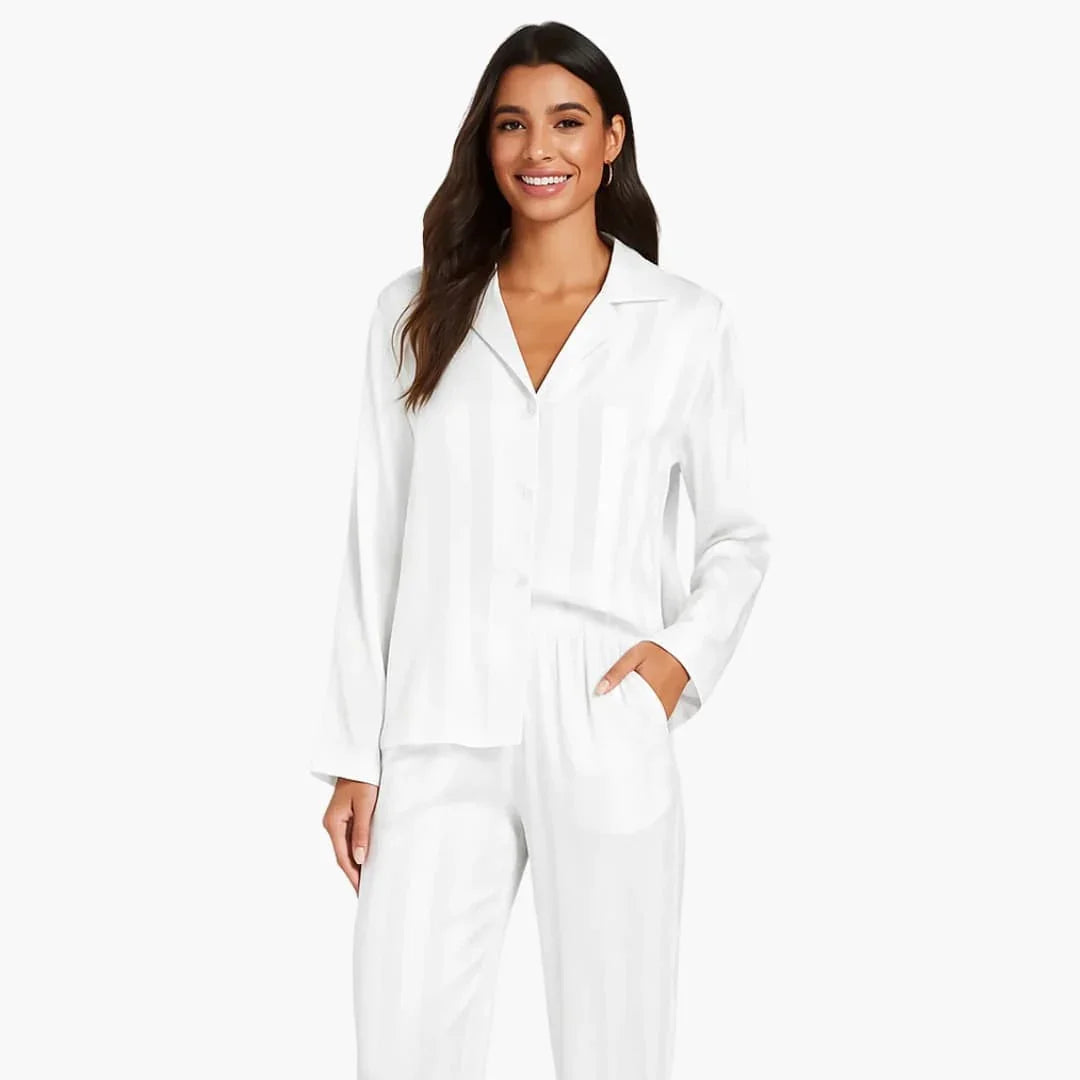 Women's Pajama Set with Button-Down Shirt and Pants