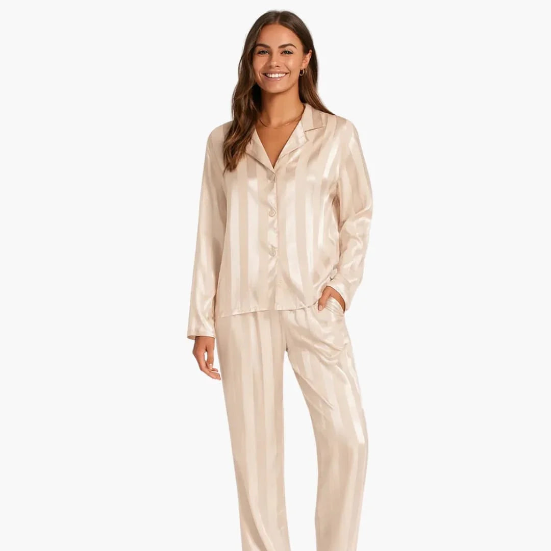 Bavane | Women's Pajama Set with Button-Down Shirt and Pants