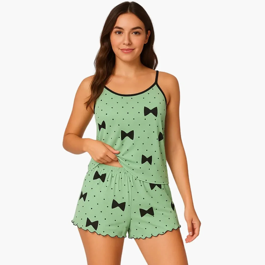 Women's Pajama Set with Short Sleeves and Shorts