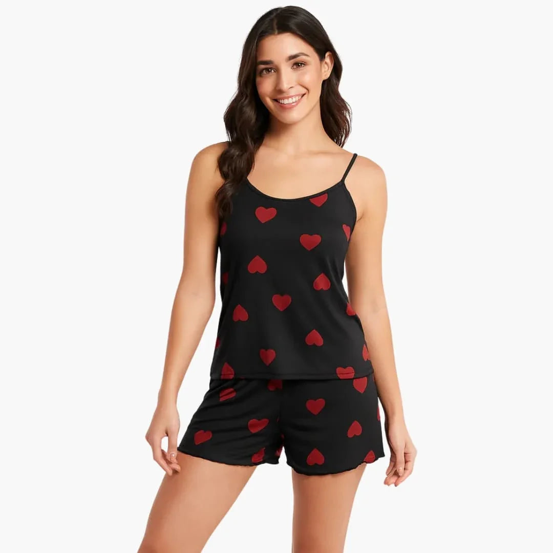 Women's Pajama Set with Short Sleeves and Shorts