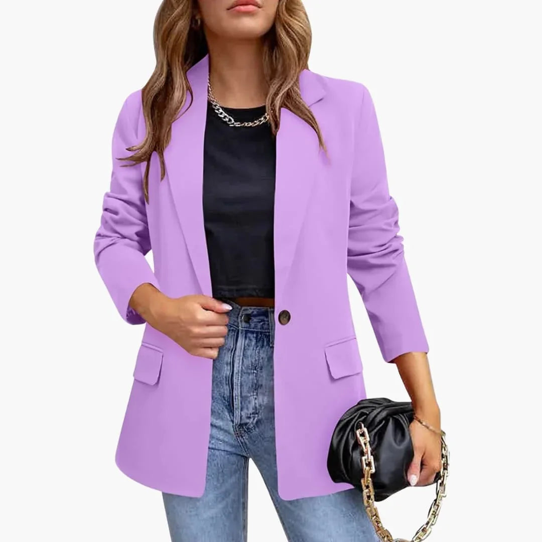 Bavane | Women's Slim Fit Blazer with Notched Collar and Long Sleeves