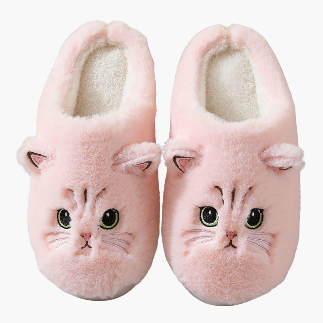 Bavane | Womens Slip-On House Slippers with Cat Design