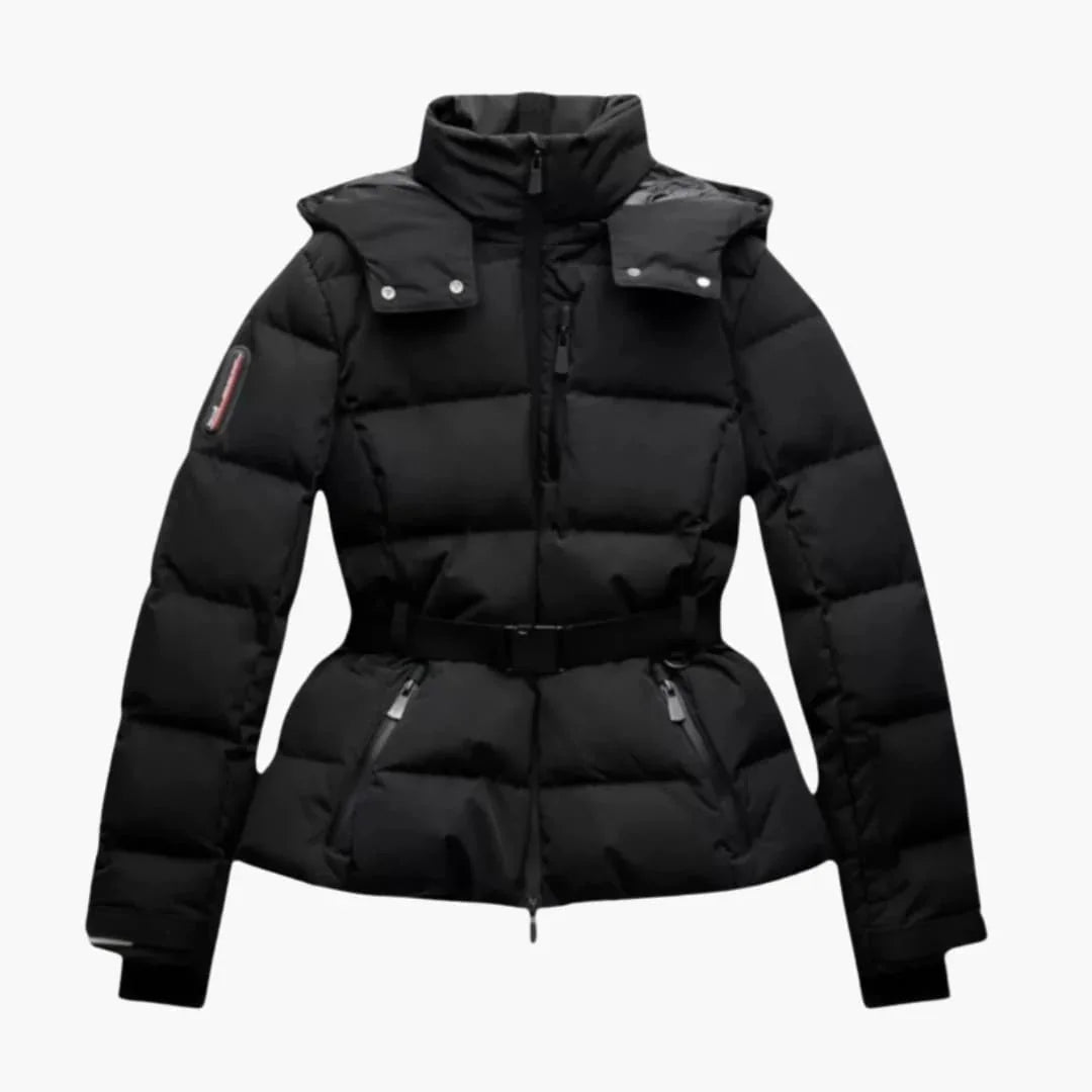 Bavane | Women's Quilted Jacket with Belt and High Collar