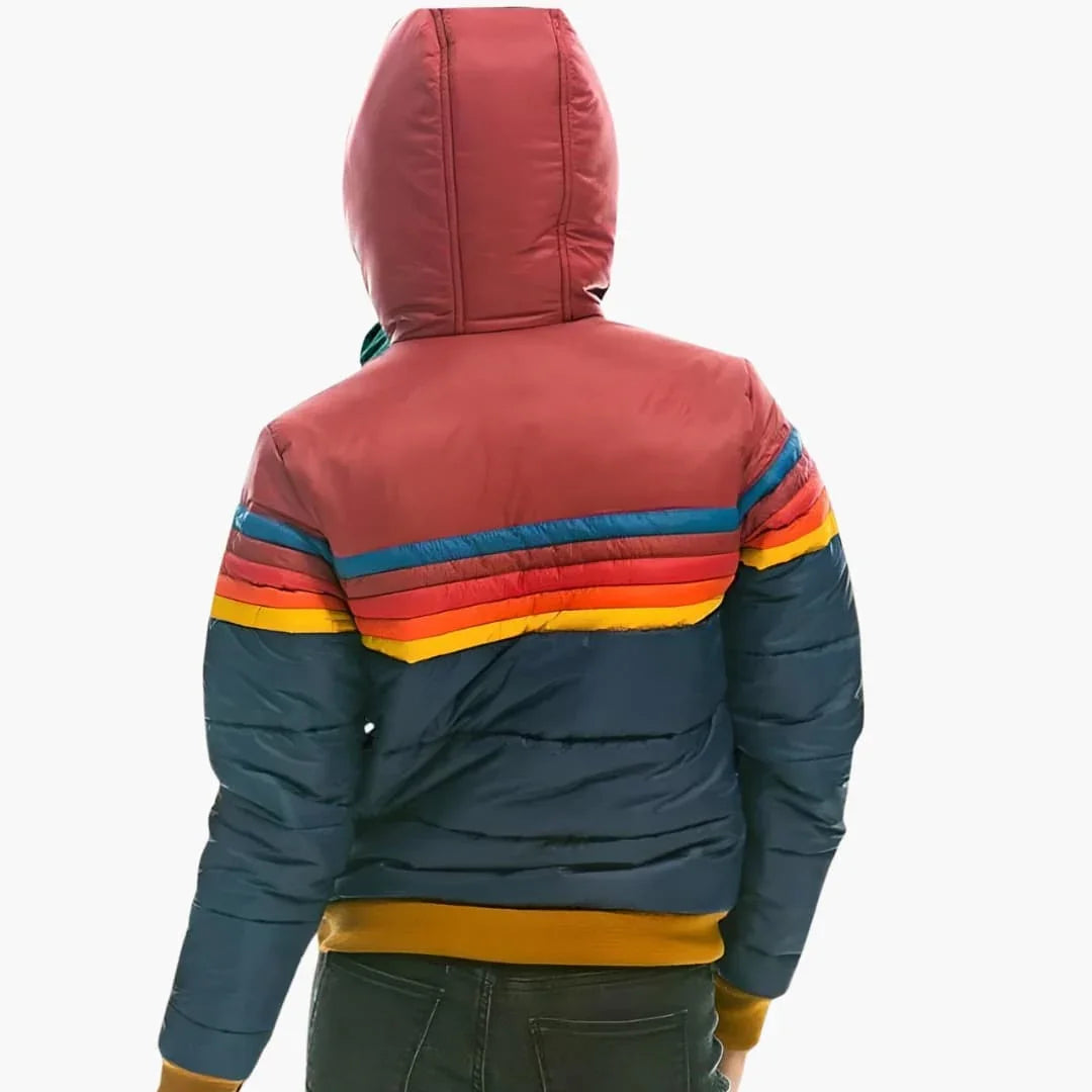 Women's Padded Jacket with Hood and Zipper