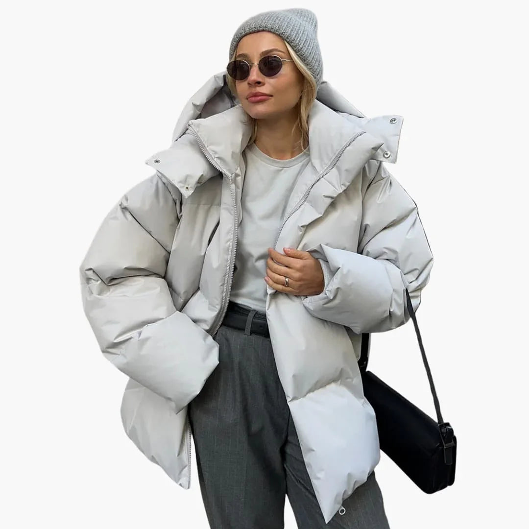Women's Padded Jacket with High Collar