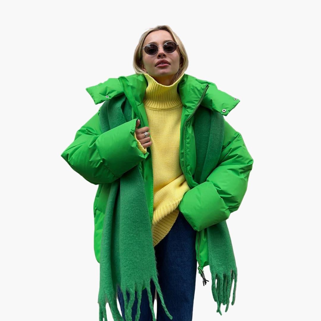 Women's Padded Jacket with High Collar