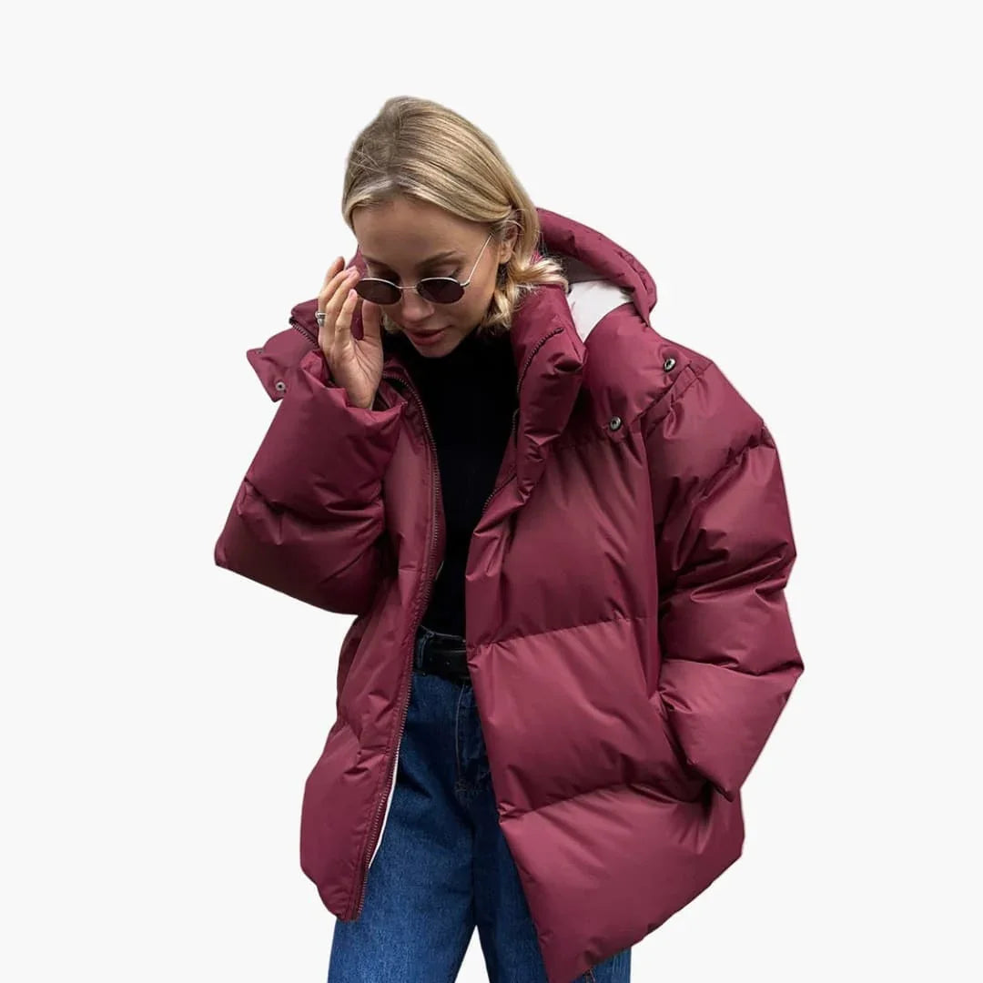 Women's Padded Jacket with High Collar