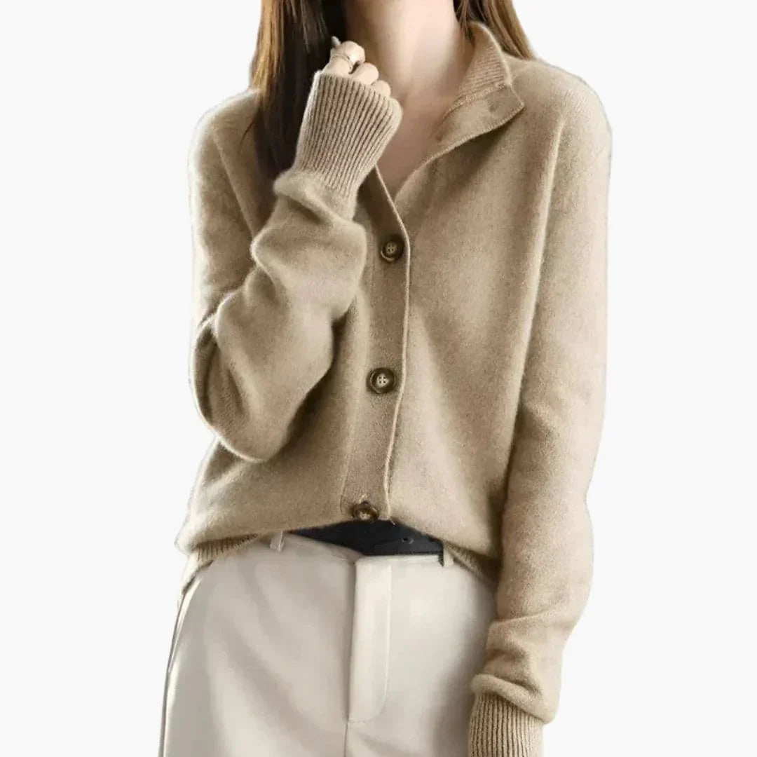 Women's Knit Cardigan with Button Placket
