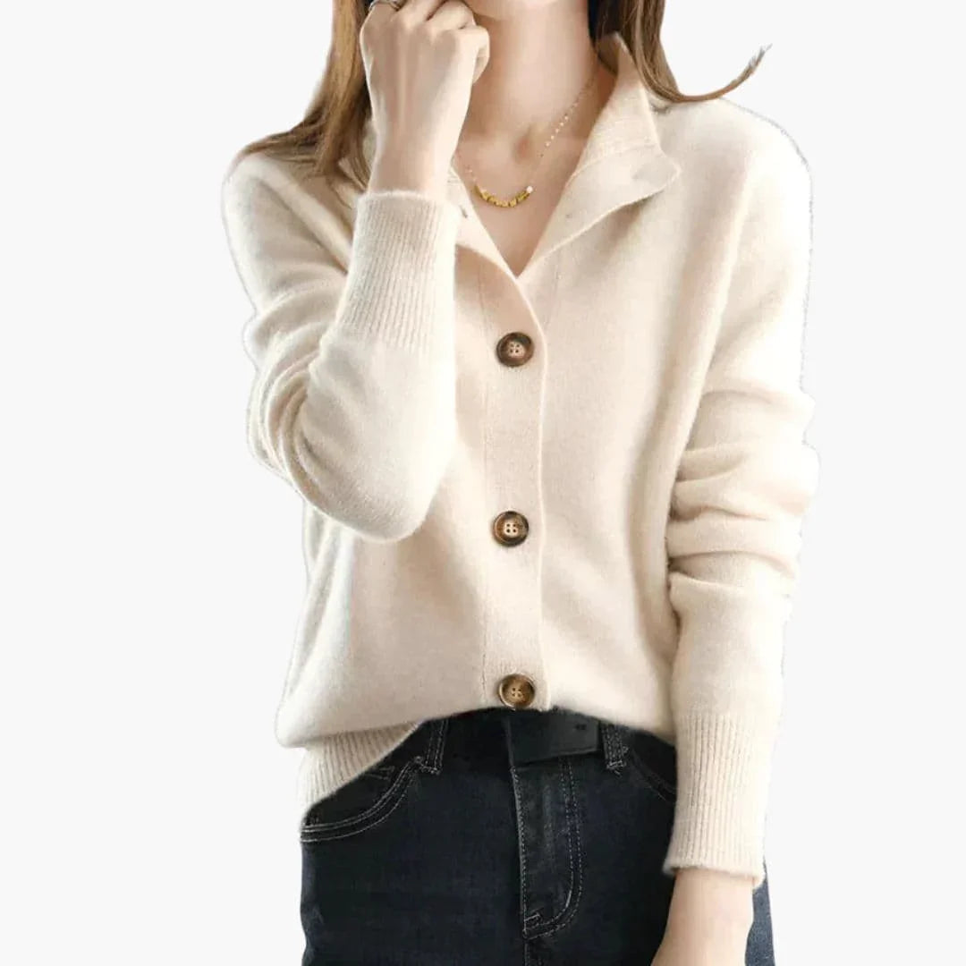 Women's Knit Cardigan with Button Placket