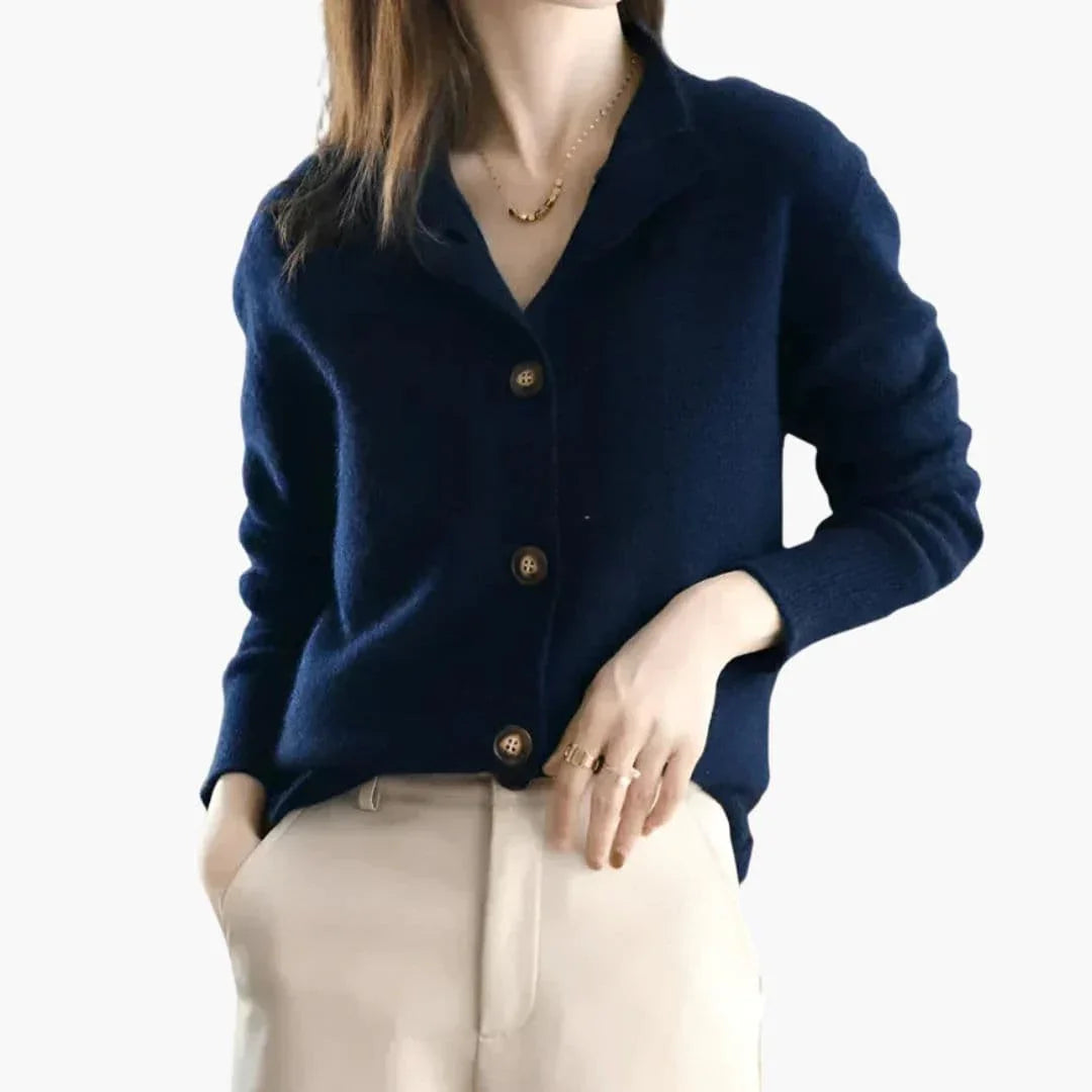Women's Knit Cardigan with Button Placket