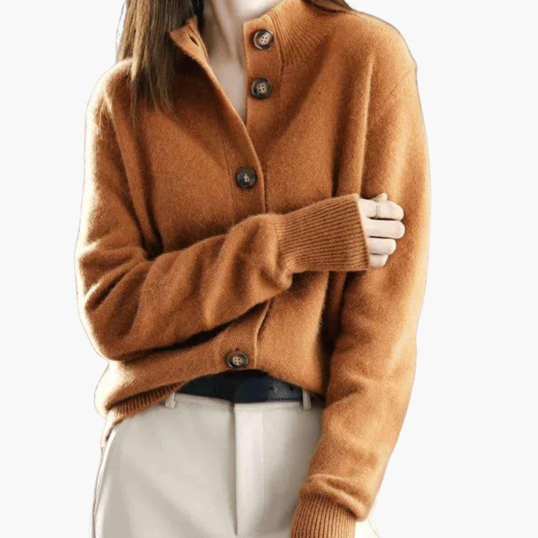 Women's Knit Cardigan with Button Placket
