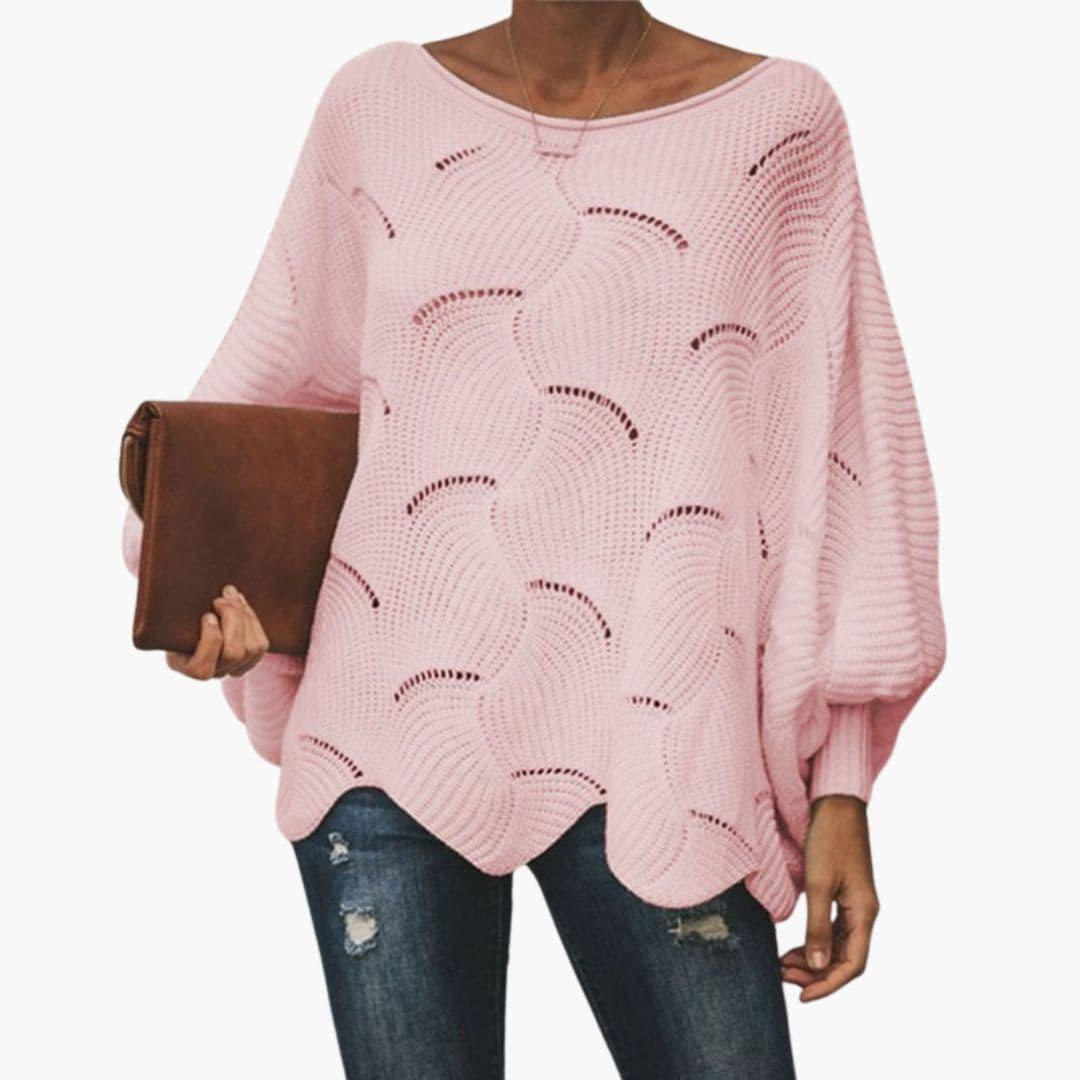 Women's Knit Sweater with Batwing Sleeves