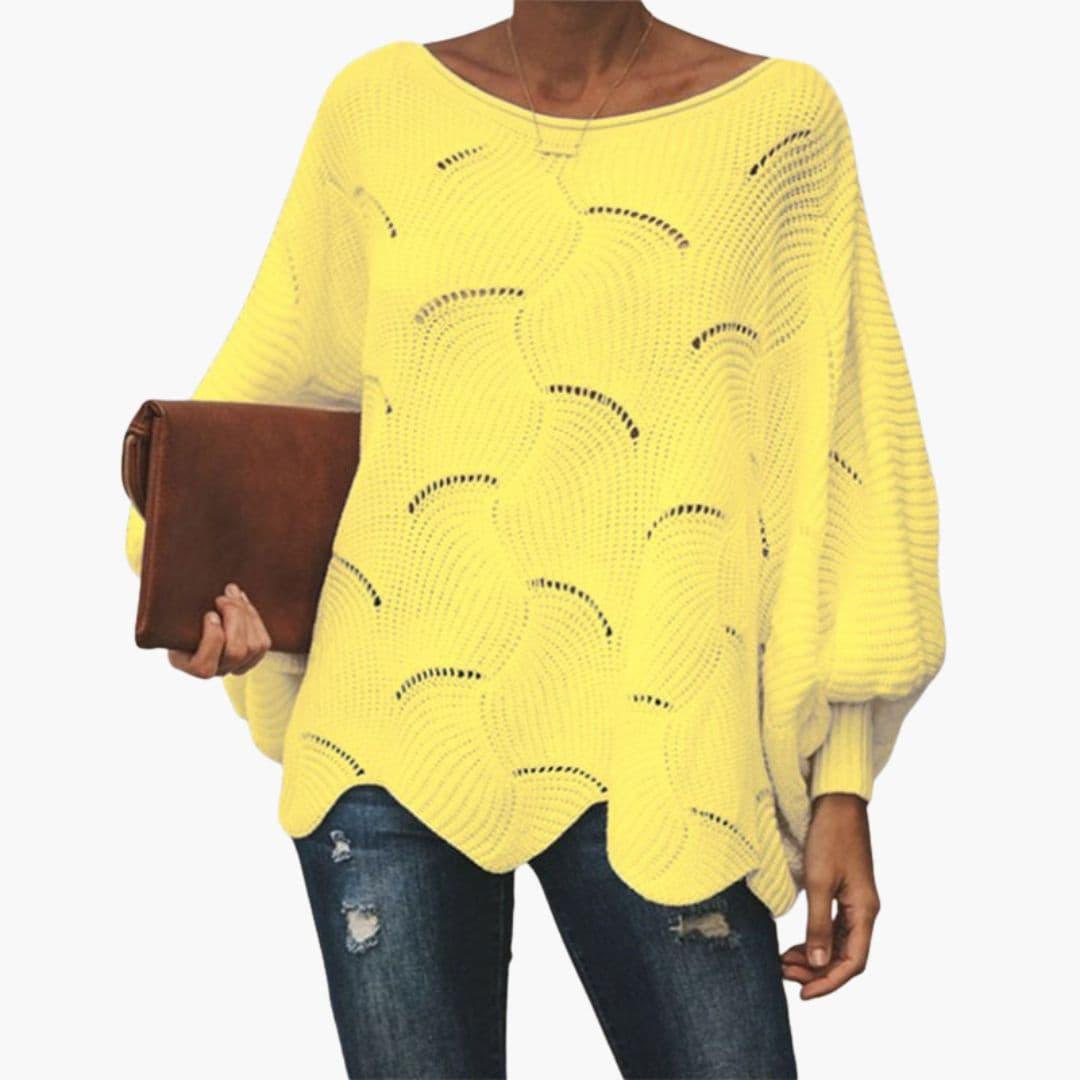 Women's Knit Sweater with Batwing Sleeves