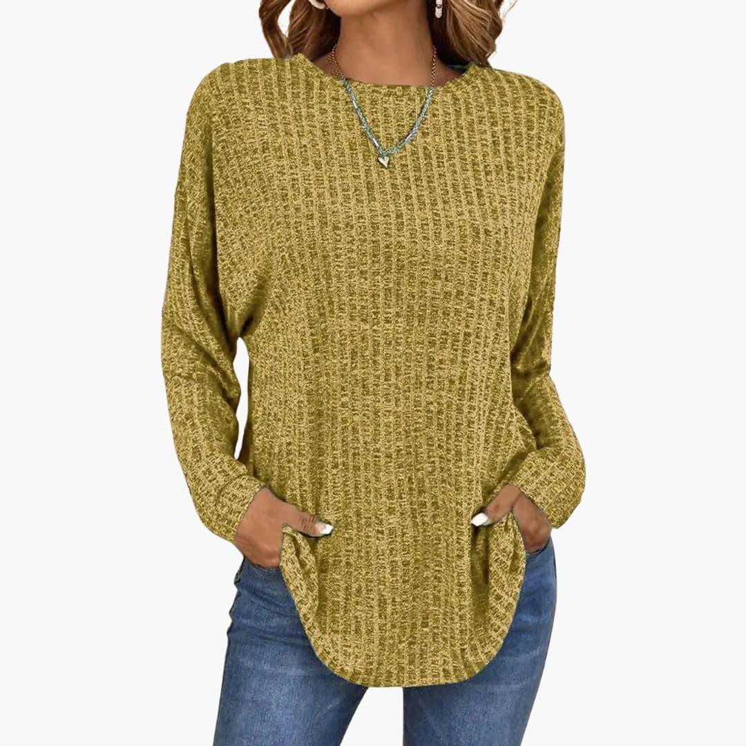 Bavane | Women's Knit Sweater with Ribbed Surface