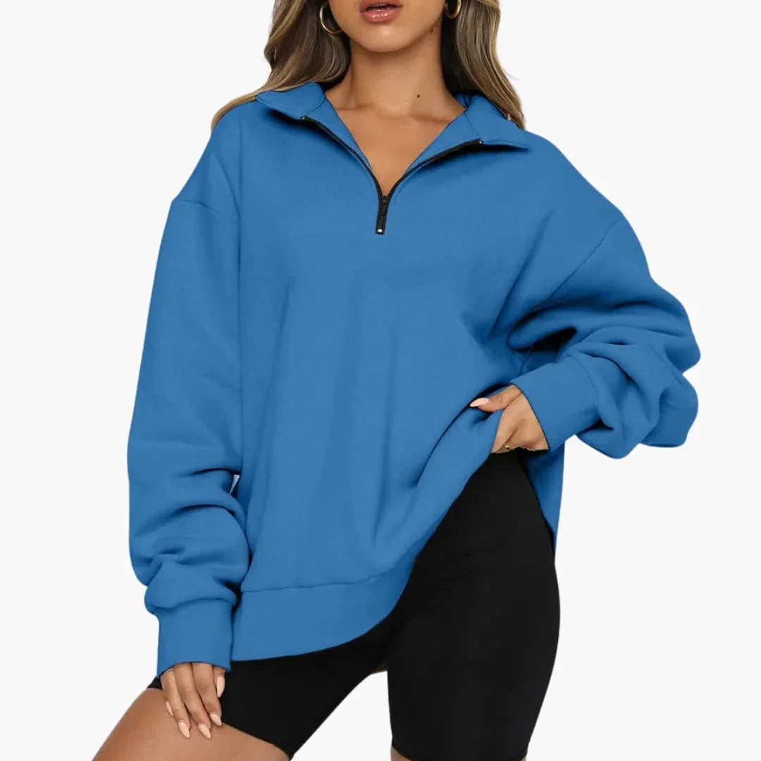 Bavane | Women's Knit Sweater with Half Zip