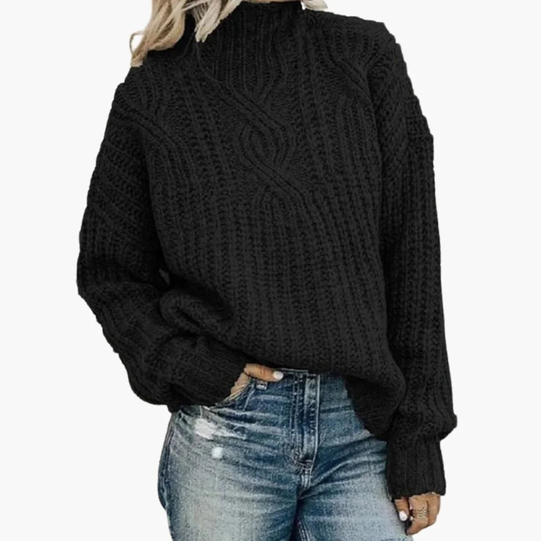 Women's Knit Sweater with High Neck