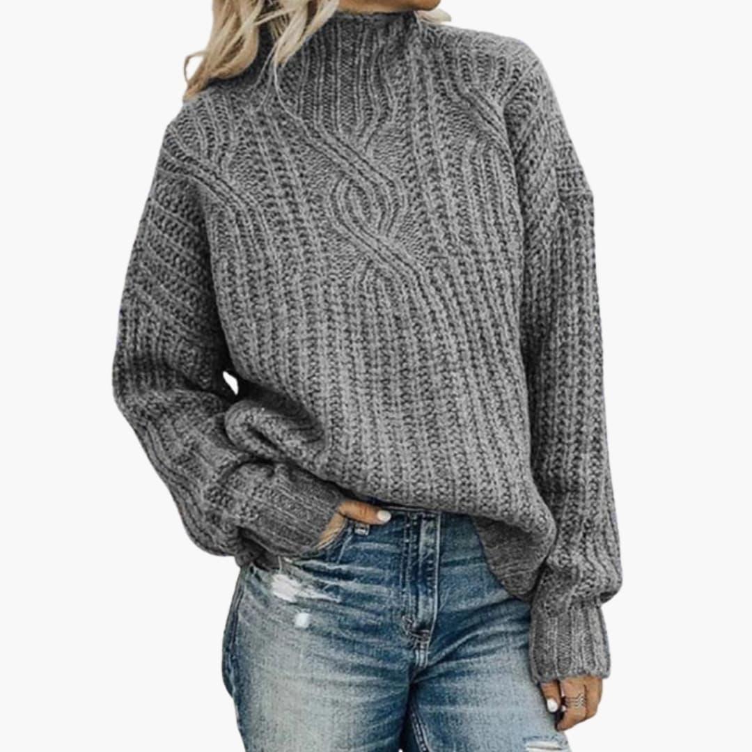 Women's Knit Sweater with High Neck