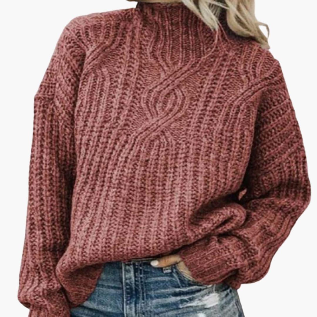 Women's Knit Sweater with High Neck