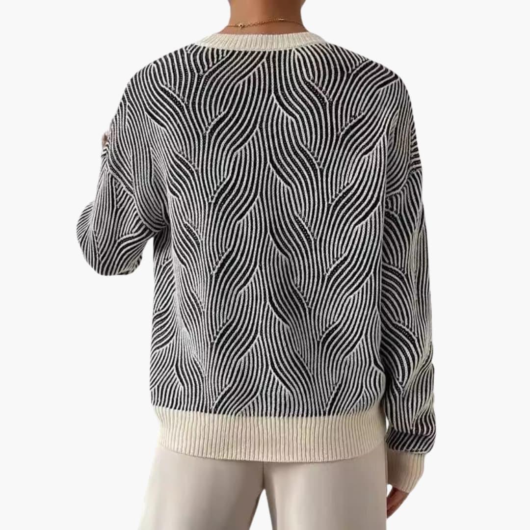 Women's Knit Sweater with Patterned Surface