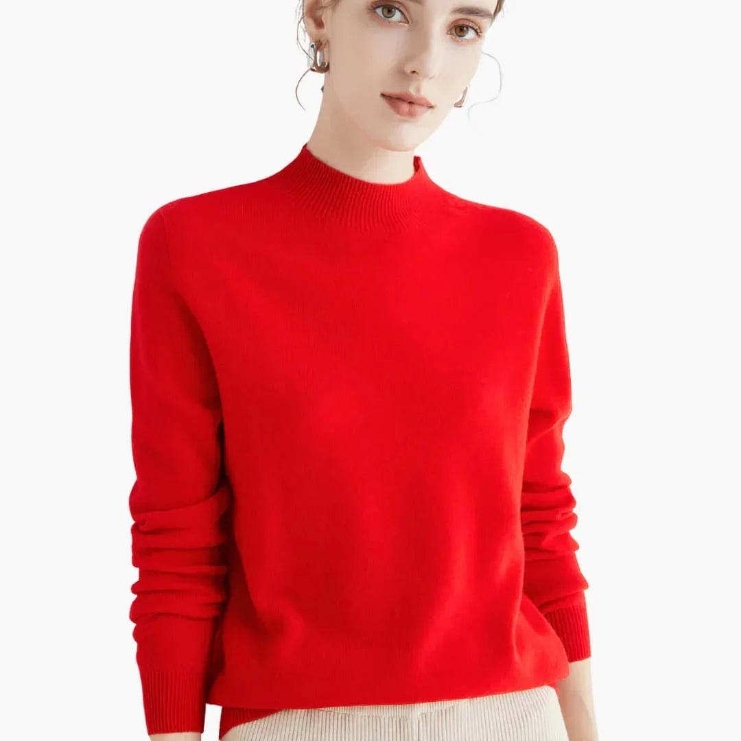 Bavane | Women's Knit Sweater with Stand-Up Collar
