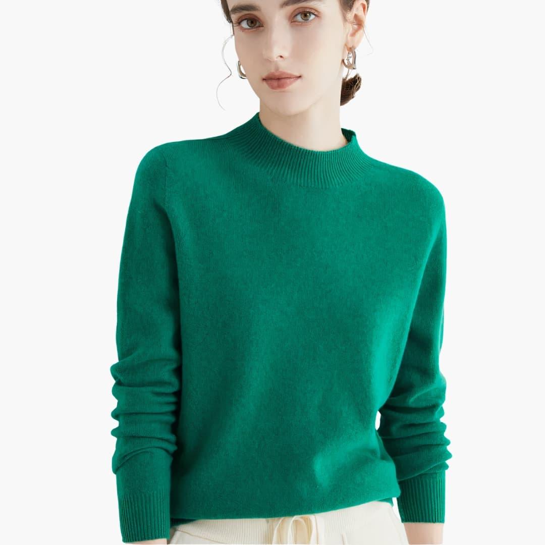 Women's Knit Sweater with Stand-Up Collar