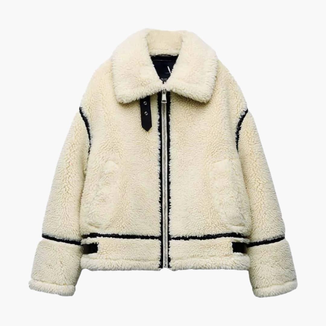 Women's Teddy Jacket with Zipper and Pockets