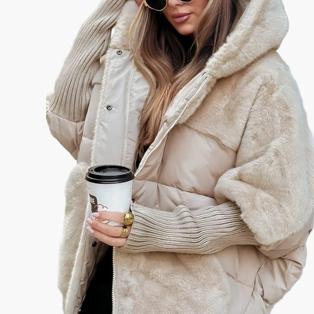 Women's Winter Jacket with Hood and Pockets