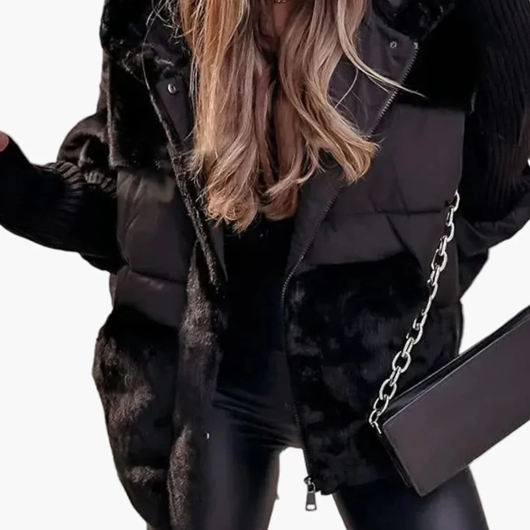 Women's Winter Jacket with Hood and Pockets