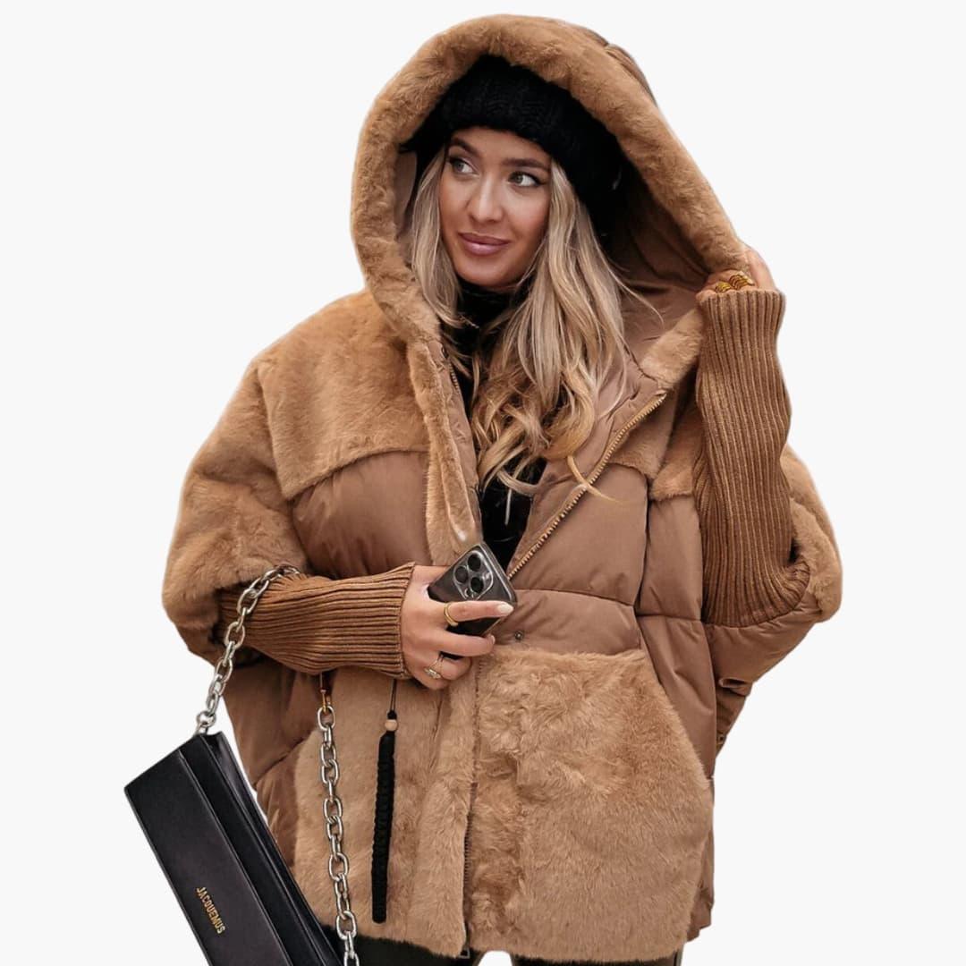 Women's Winter Jacket with Hood and Pockets