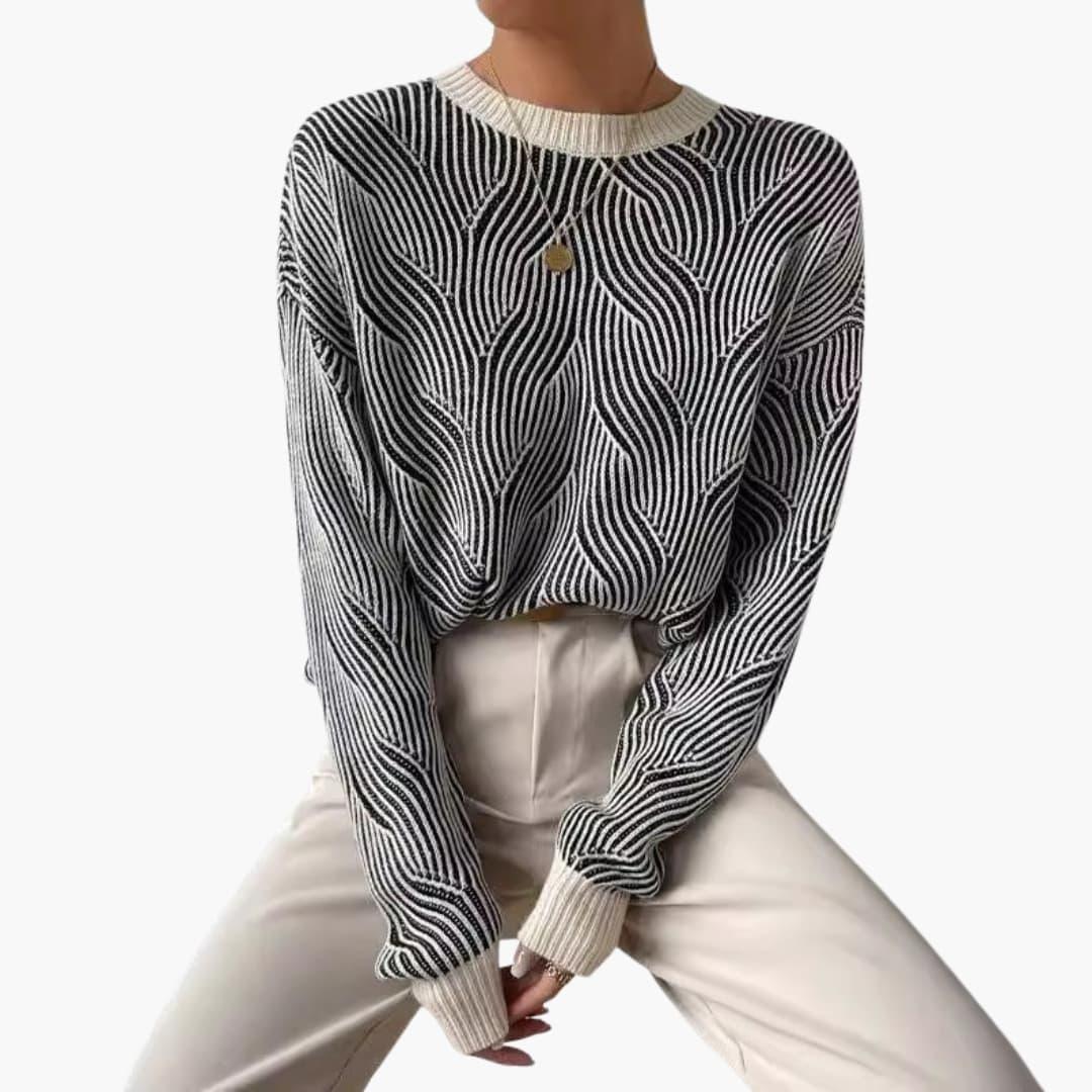 Bavane | Women's Knit Sweater with Patterned Surface
