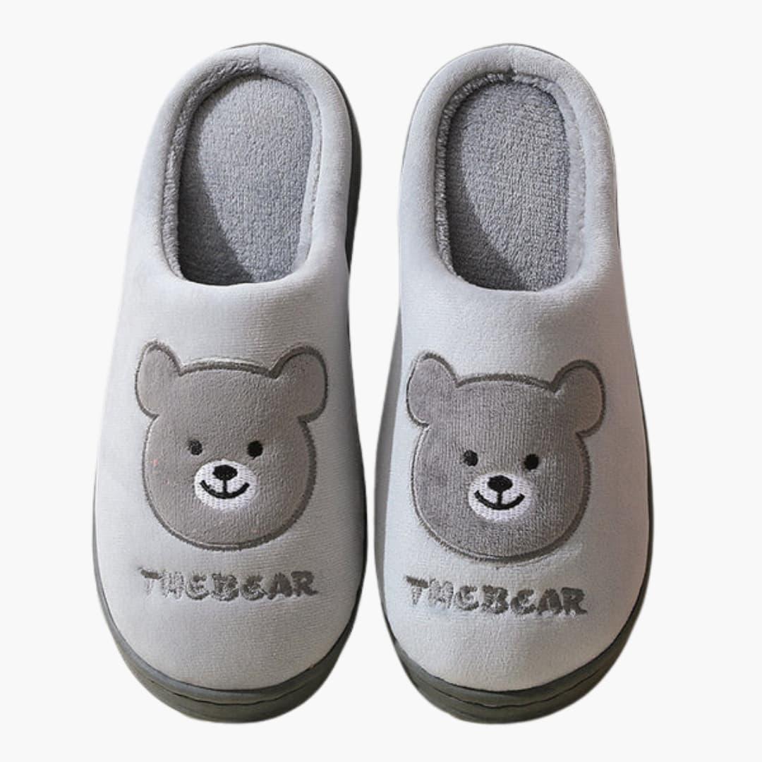 Bavane | Women's Slippers with Plush Lining and Bear Embroidery