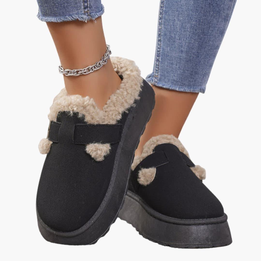 Bavane | Women's Slippers with Plush Lining and Buckle Strap