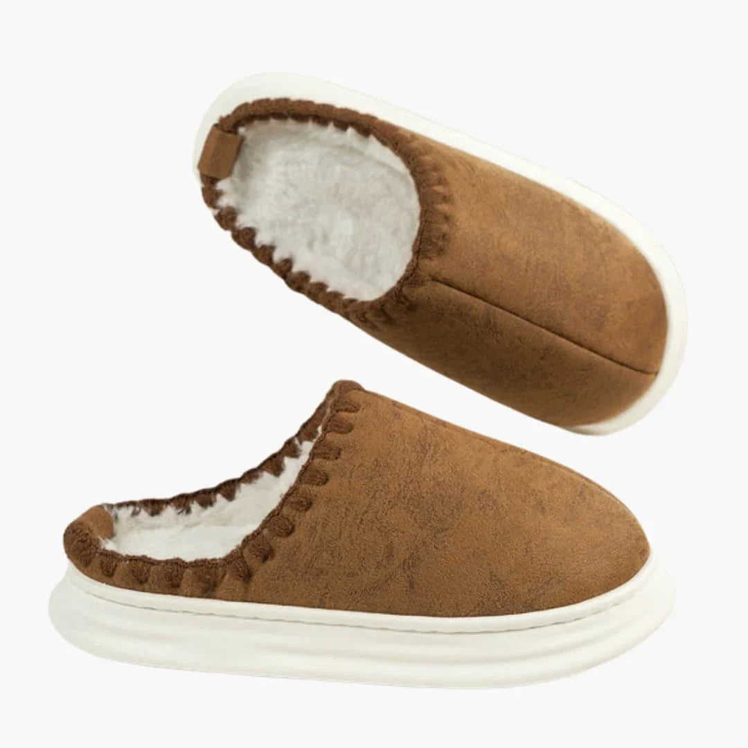 Bavane | Women's Slippers with Plush Lining and Decorative Stitching