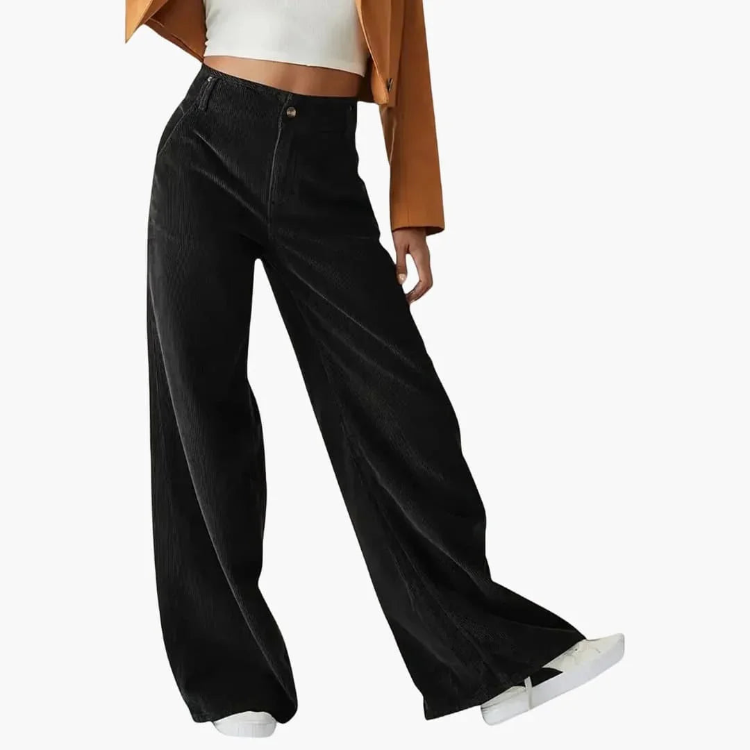 Bavane | Women's Trousers with Waistband and Wide Legs