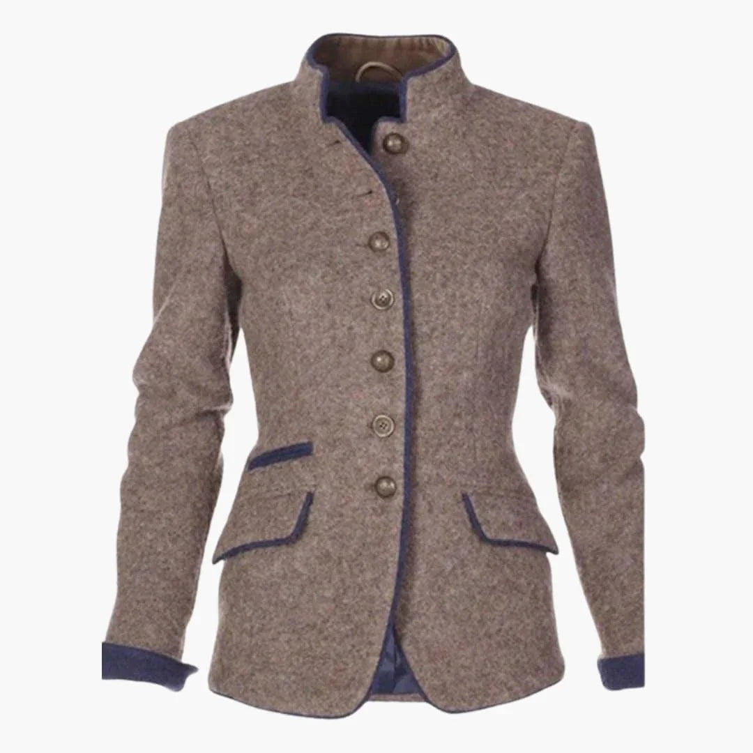 Bavane | Women's jacket with stand-up collar and flap pockets
