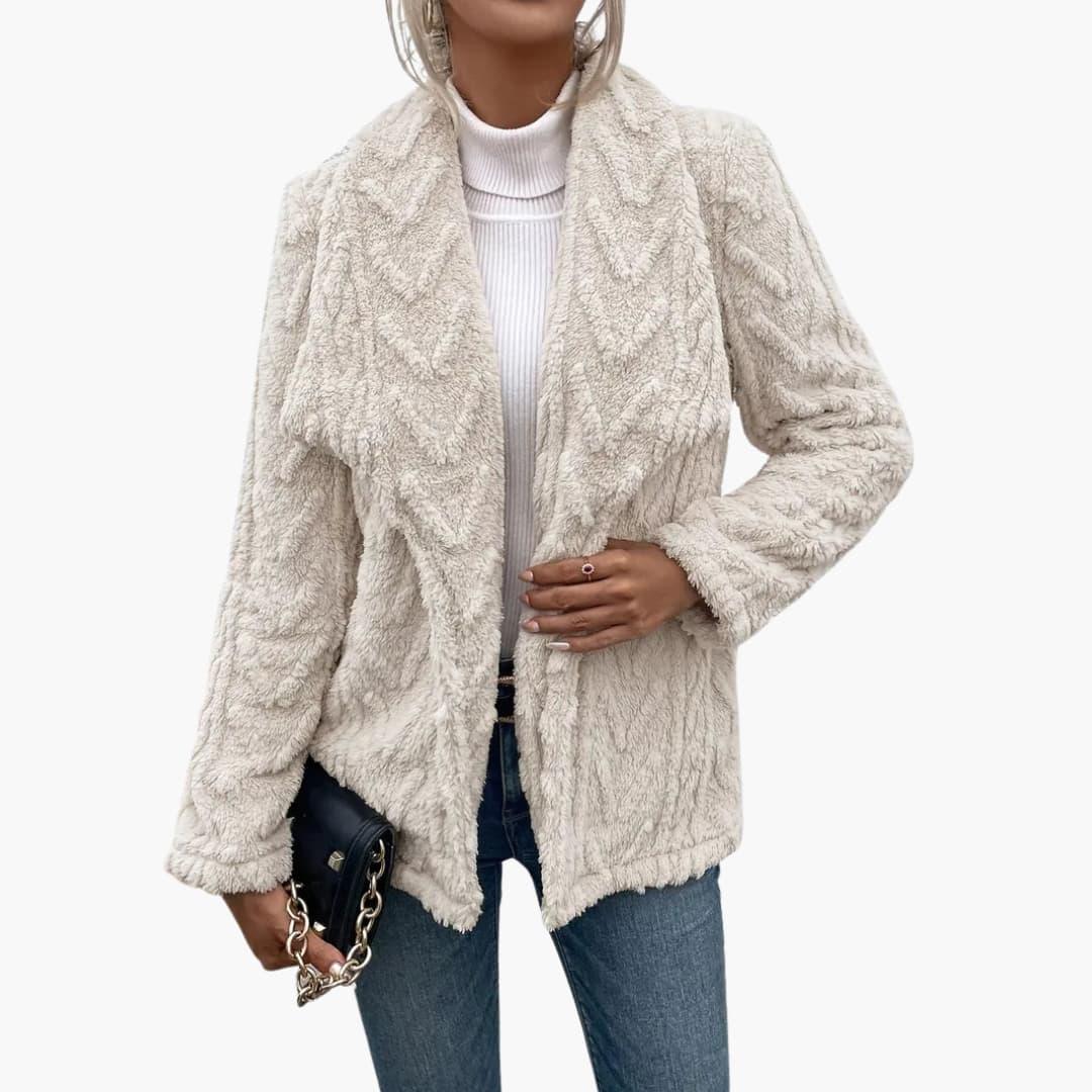 Bavane | Women's Jacket with Open Front and Textured Surface