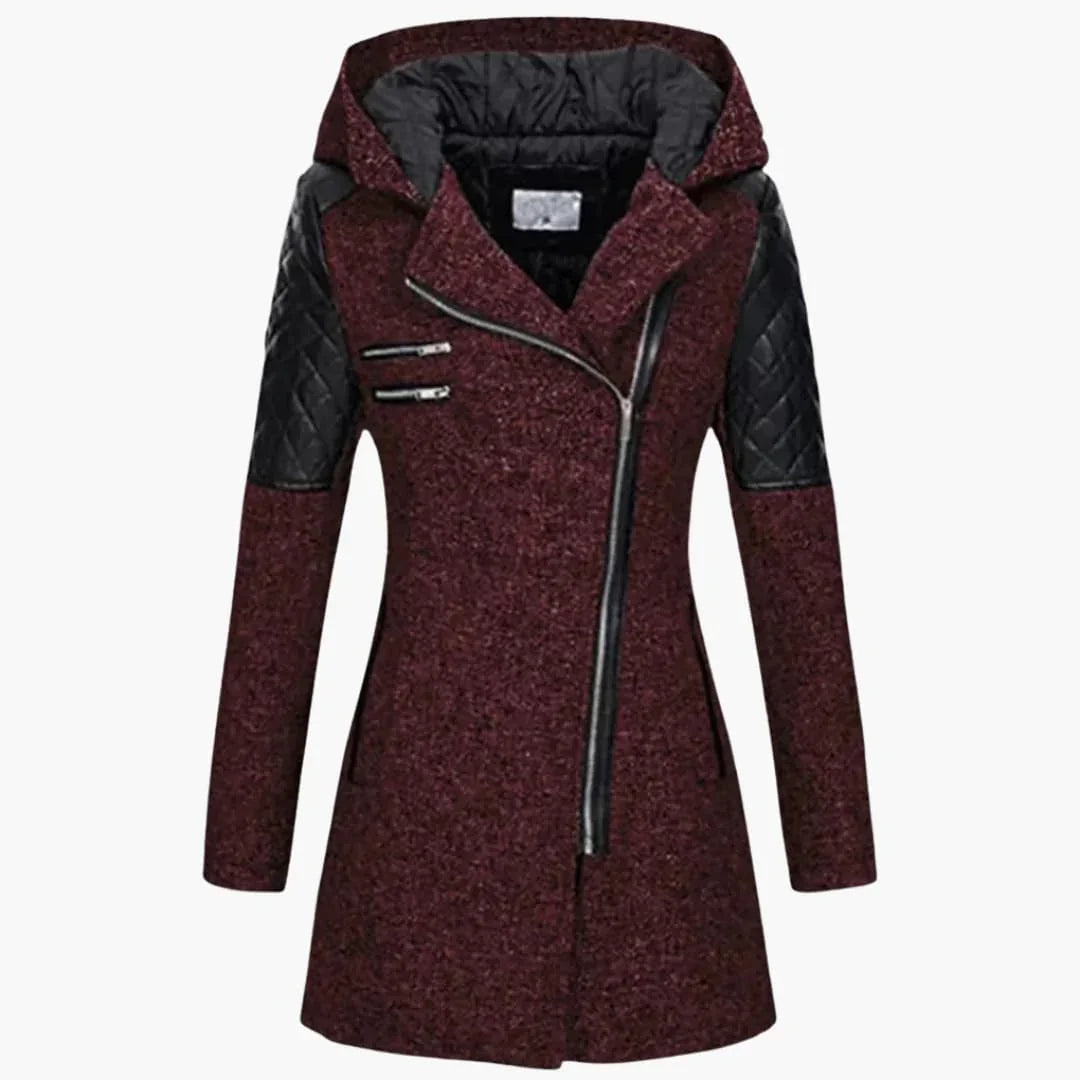 Women's Coat with Hood and Zipper