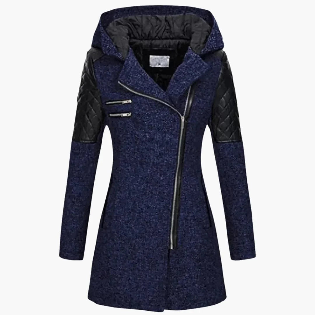 Women's Coat with Hood and Zipper