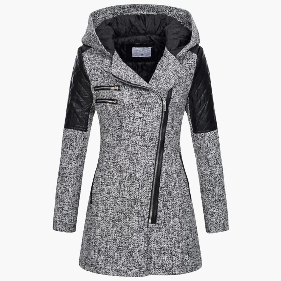 Women's Coat with Hood and Zipper