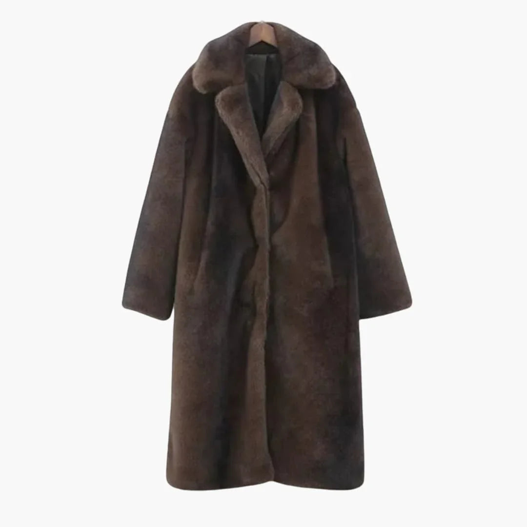 Women's Coat with Stand-Up Collar and Long Sleeves