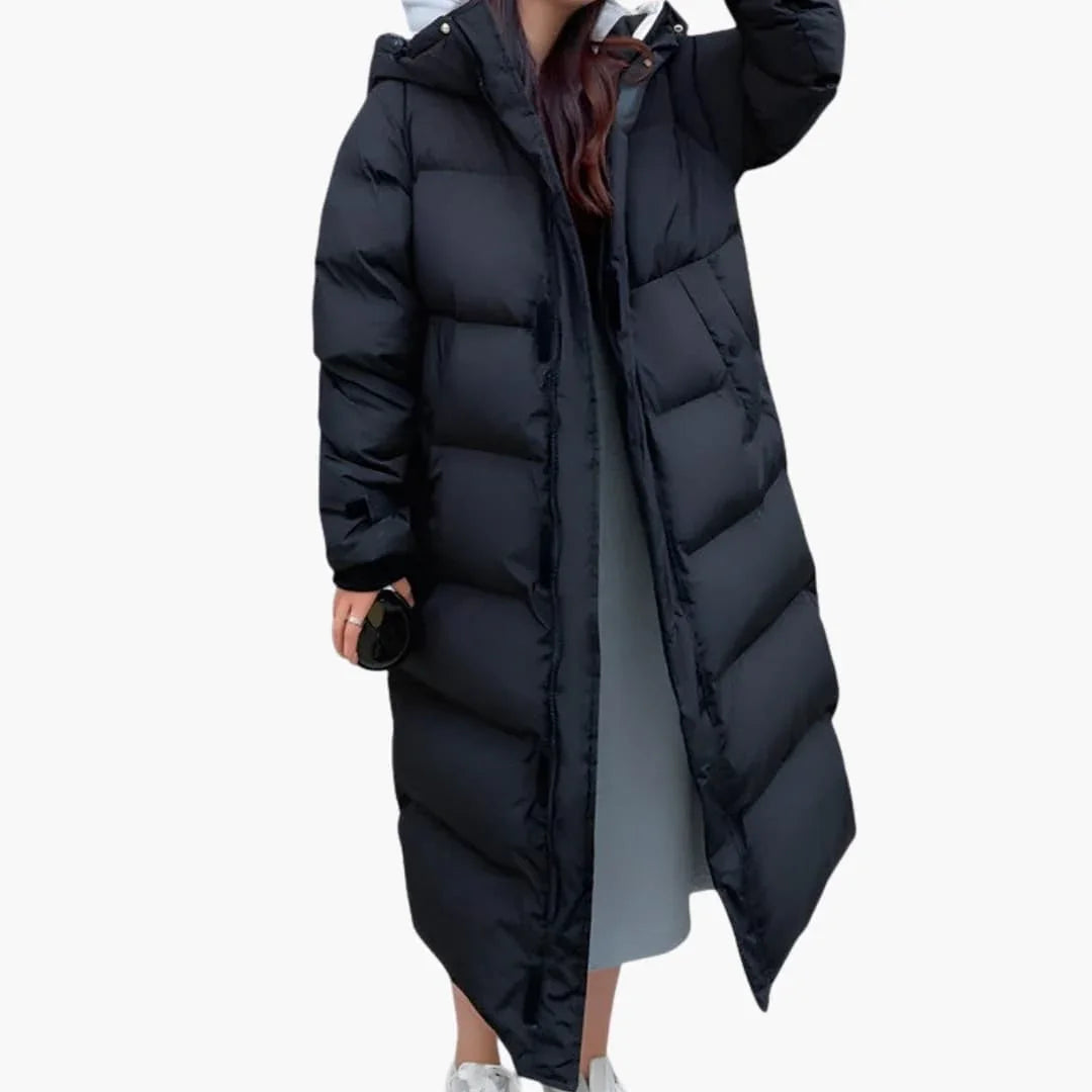 Bavane | Long women's parka with hood and zipper