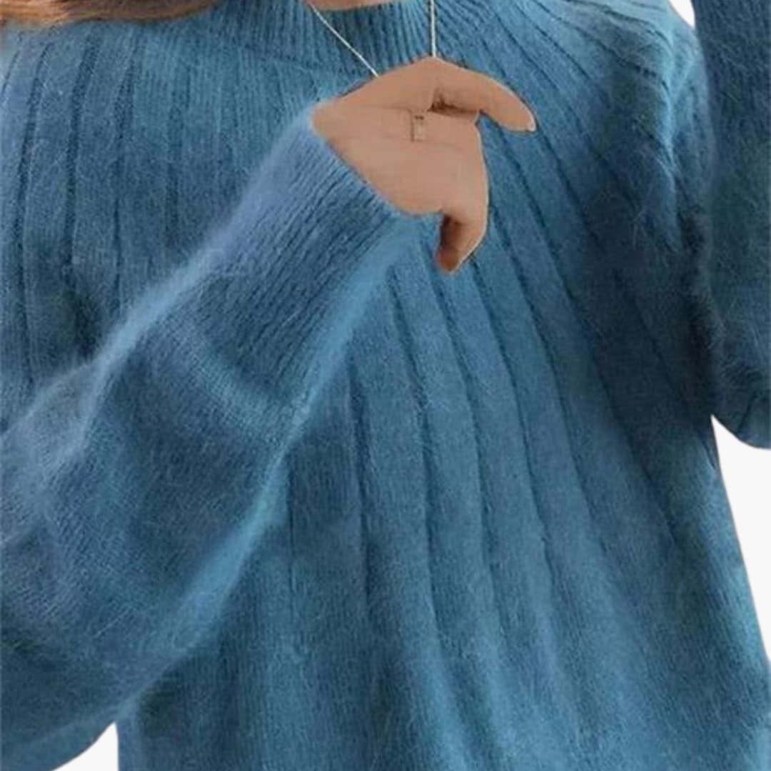 Bavane | Women's Sweater with Ribbed Surface and Long Sleeves