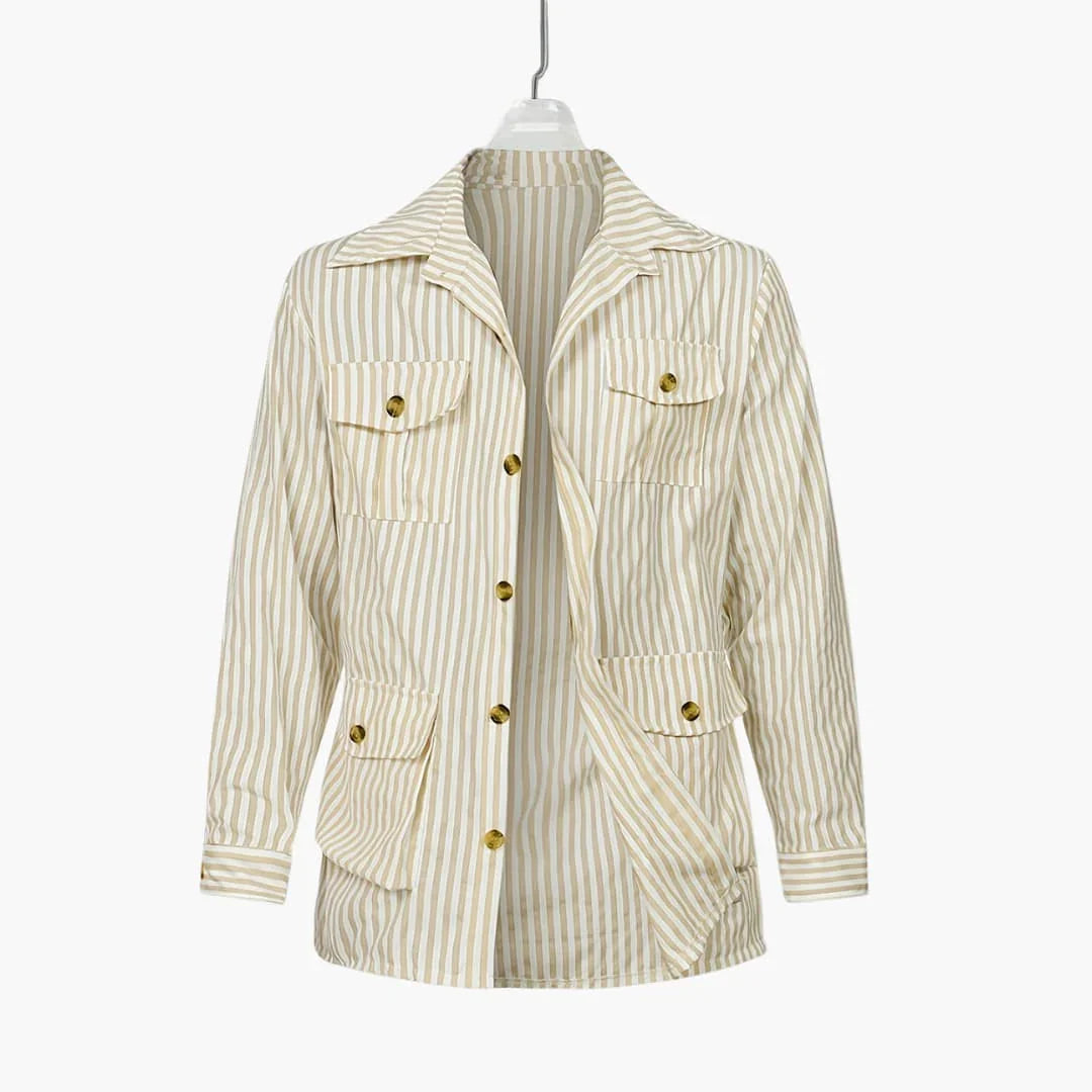 Bavane | Striped Men's Jacket with Button Closure and Front Pockets