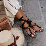Women's Gladiator Sandals with Adjustable Straps and Buckles