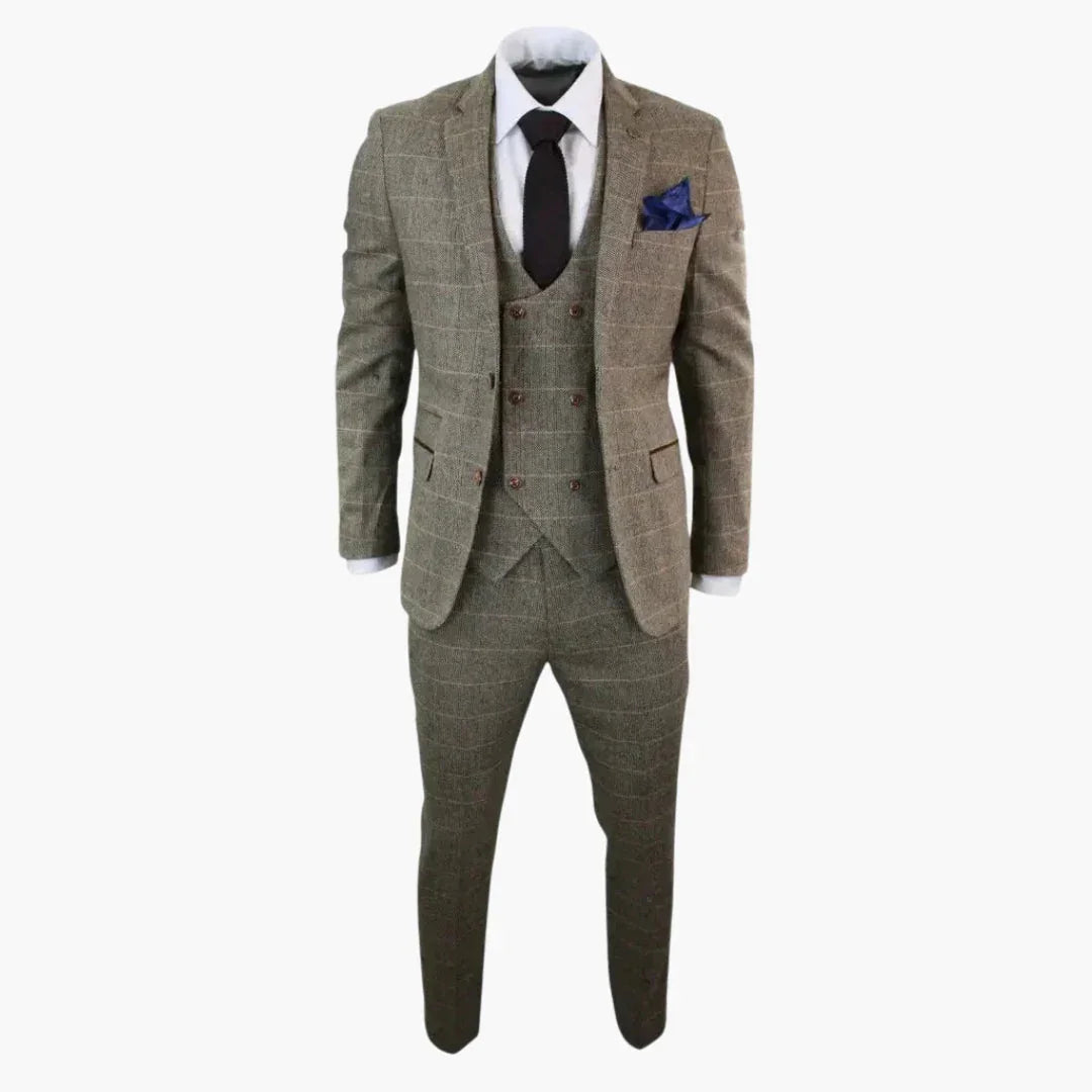 Bavane | Men's 3-Piece Suit with Check Pattern