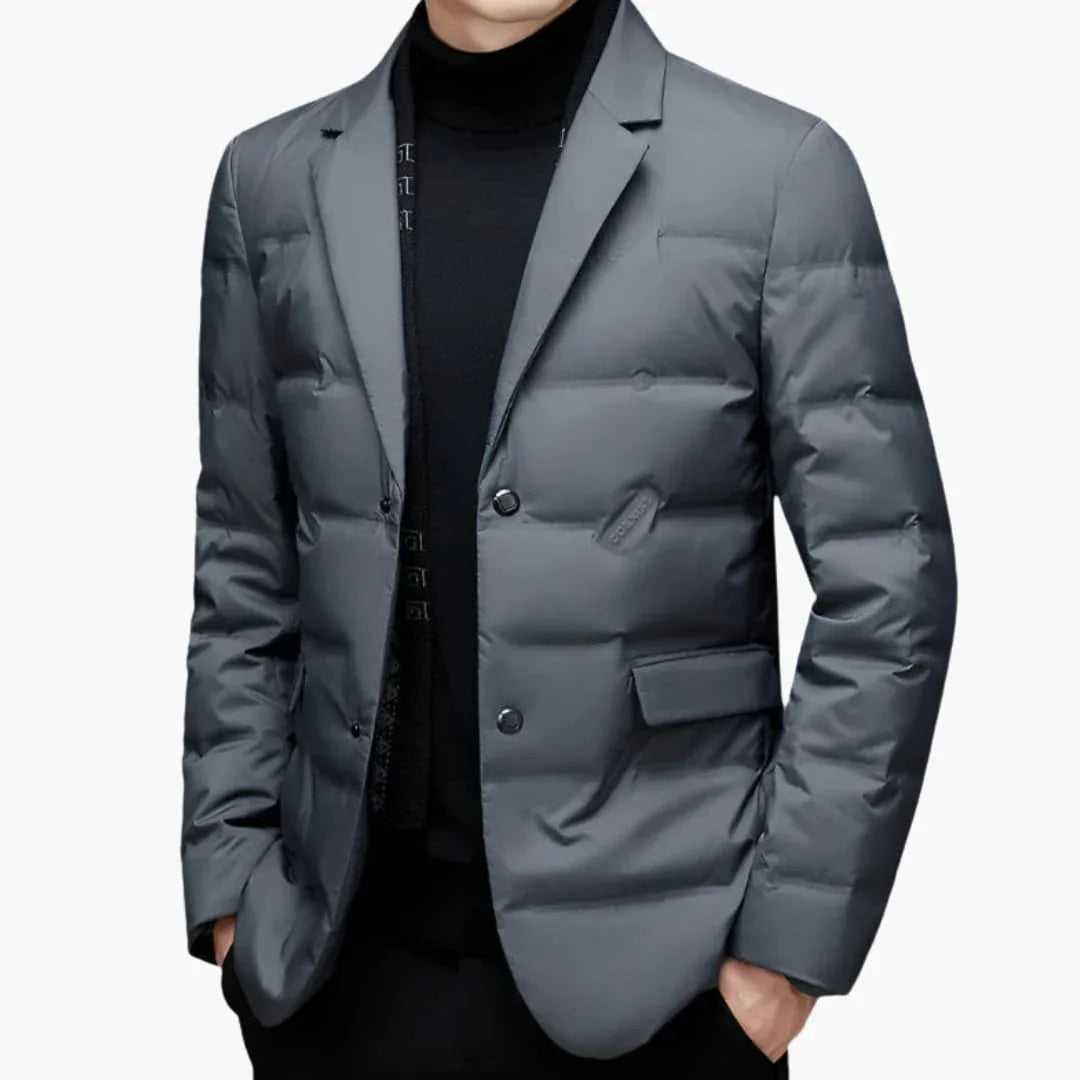 Men's Blazer Jacket with Buttons and Side Pockets